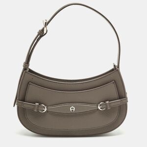 Aigner Cavallo Mini Dark Grey Leather Shoulder Bag